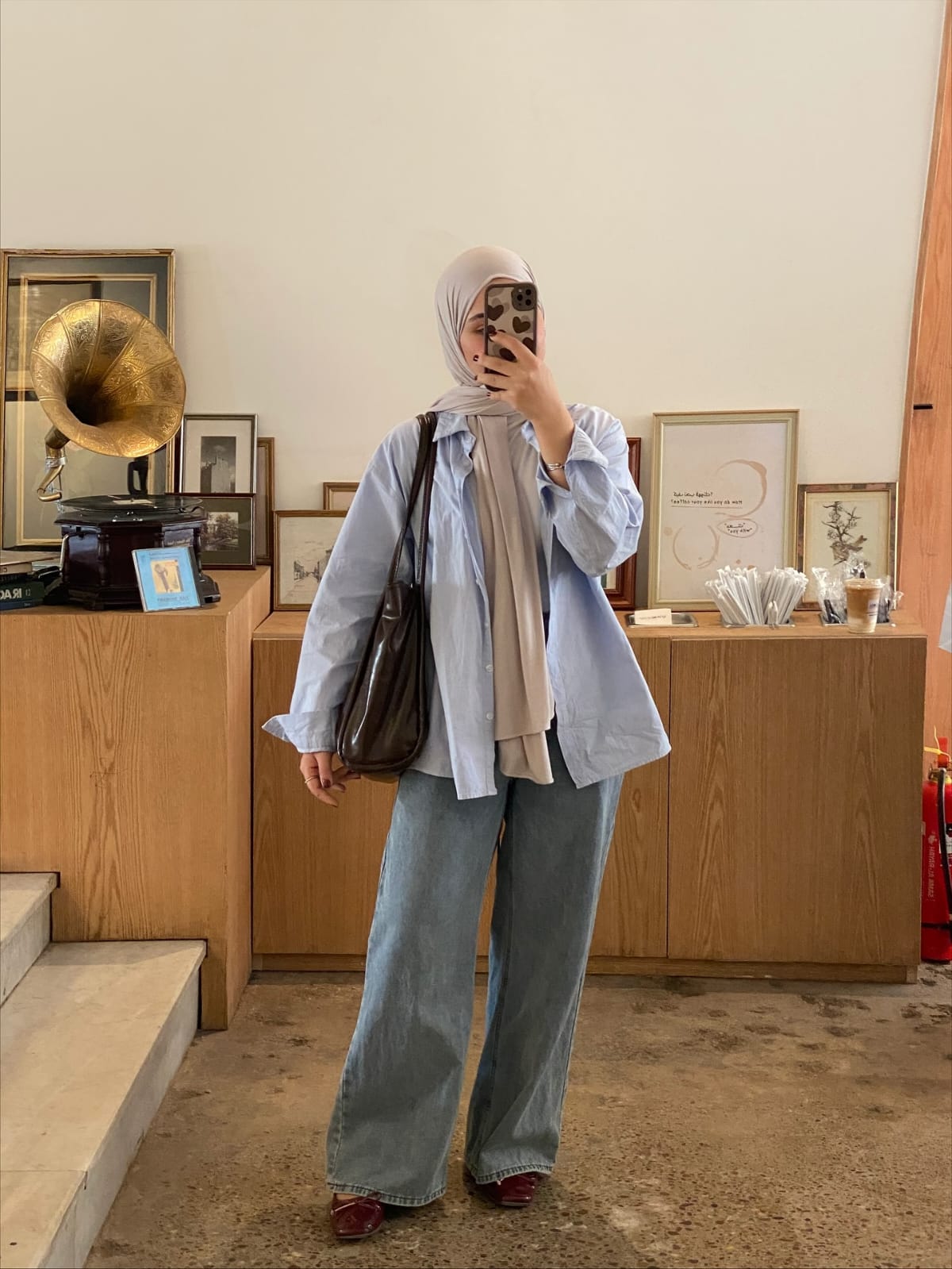 3-piece combo Skyblue button-down shirt with wide leg pants and crop top