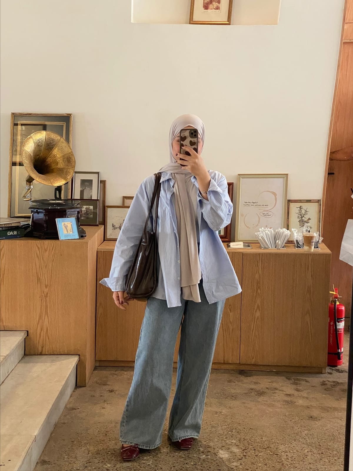 3-piece combo Skyblue button-down shirt with wide leg pants and crop top