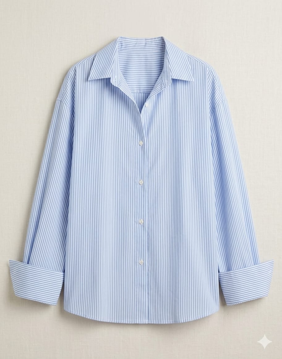 Blue stripped button-down shirt