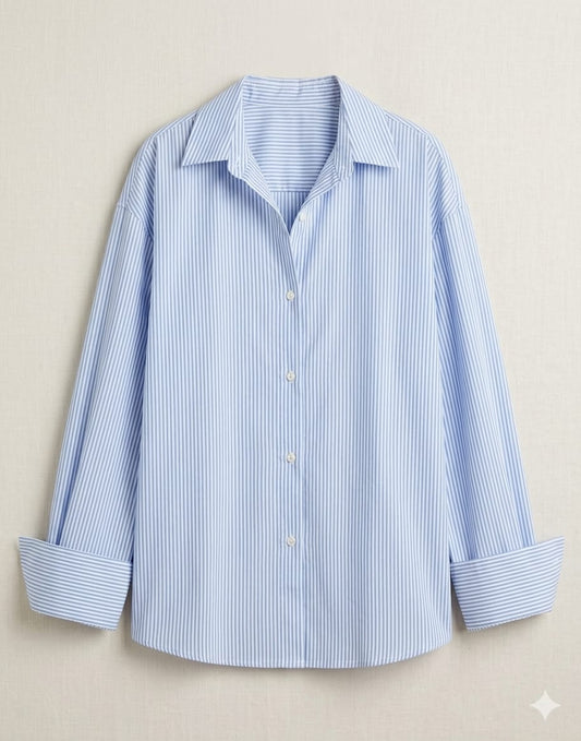Blue stripped button-down shirt