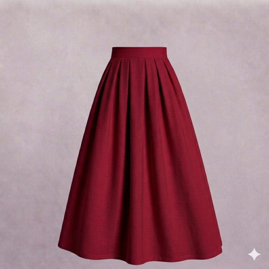Red premium pleated skirt