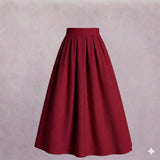 Red premium pleated skirt