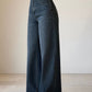 High-Waist Wide Leg Denim Pants – Dark Blue