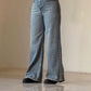 High-Waist Wide Leg Denim Pants – Light Blue