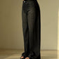 High-Waist Wide Leg Denim Pants – Washed Black