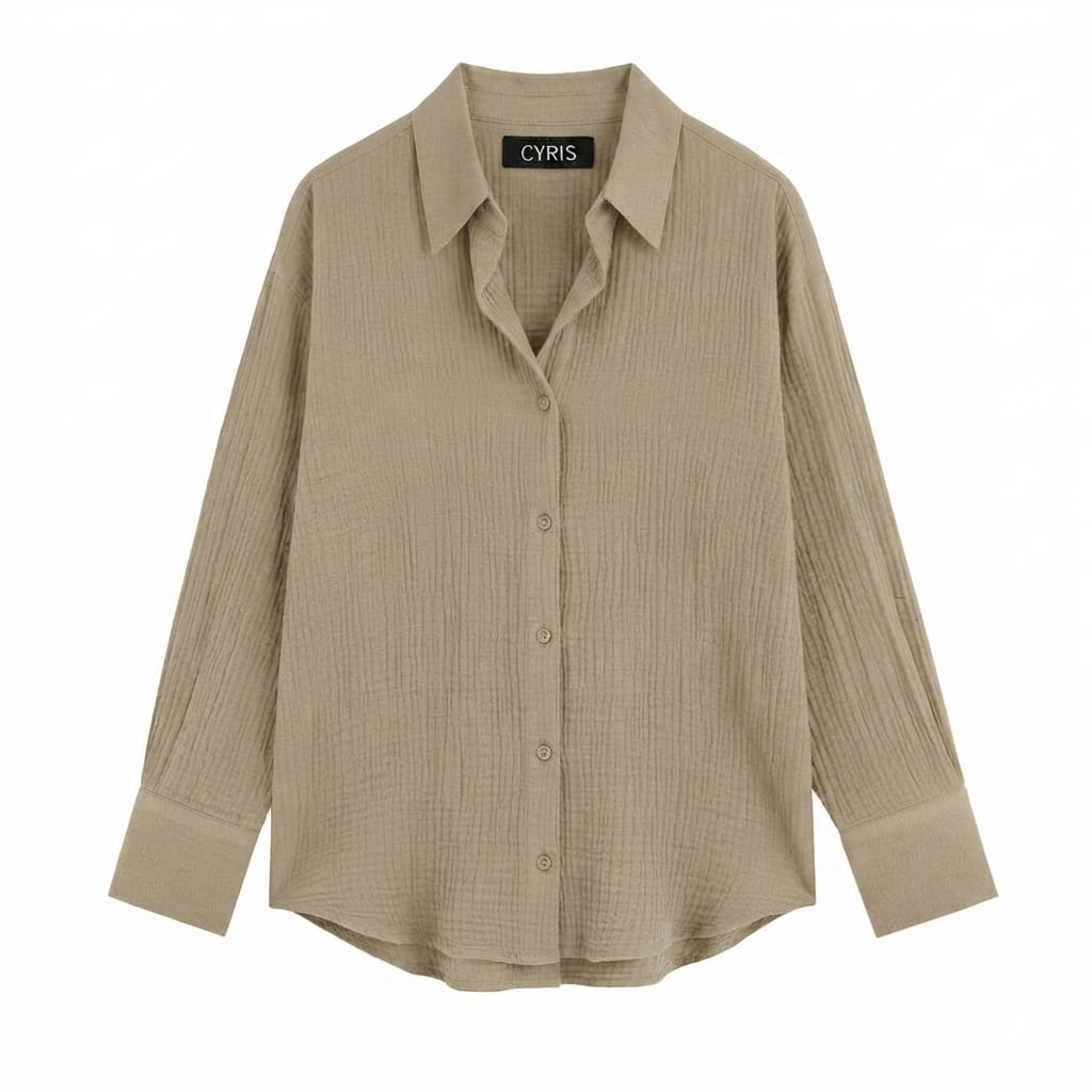 Khaki  Button-Down Shirt