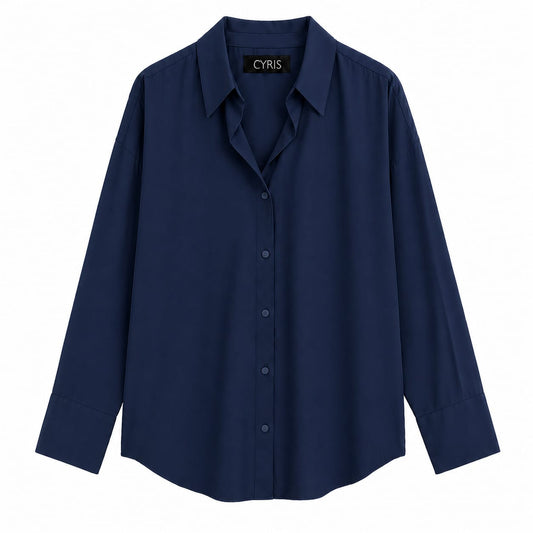 Navy Blue Button-Down Shirt