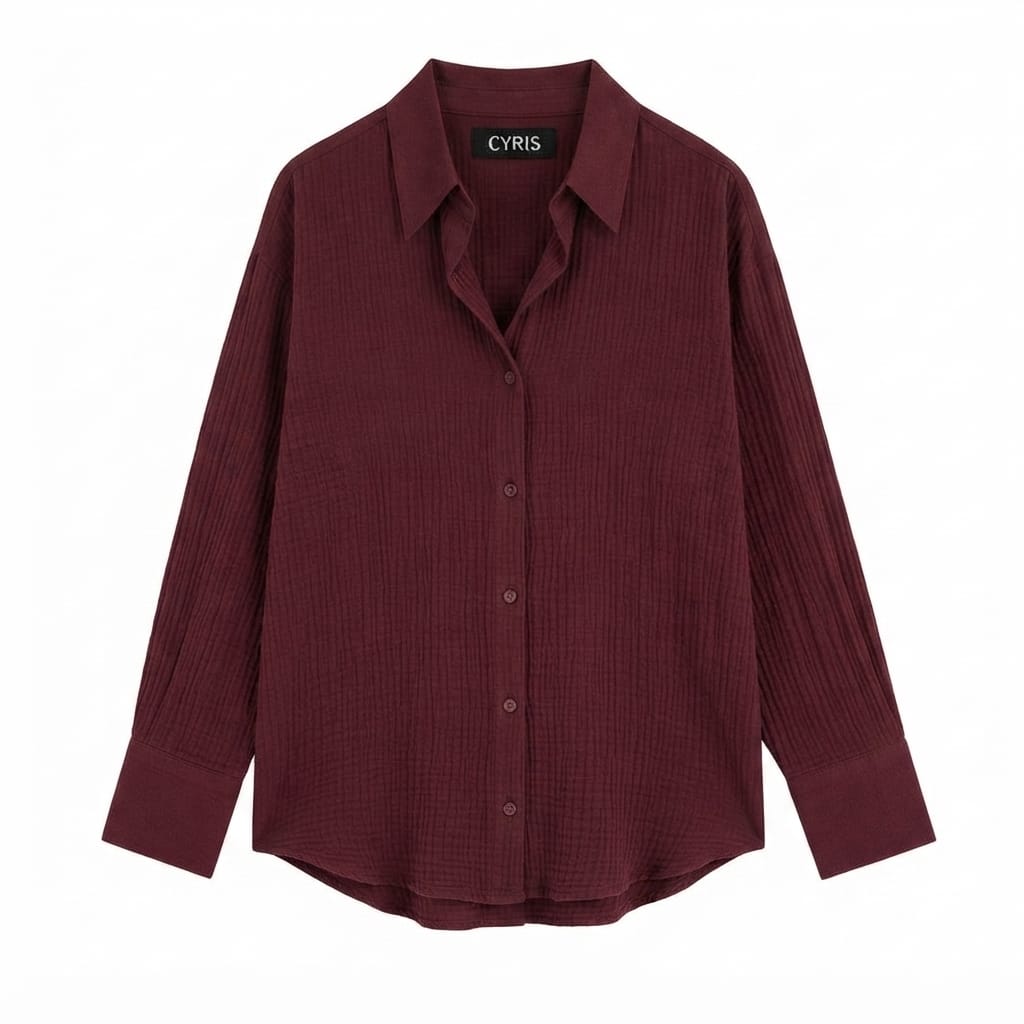 Burgundy Button-Down Shirt