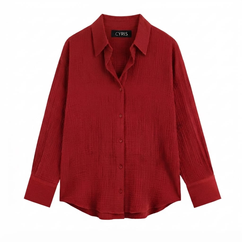Cherry Red  Button-Down Shirt