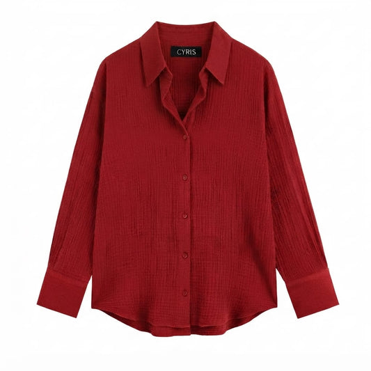 Cherry Red  Button-Down Shirt