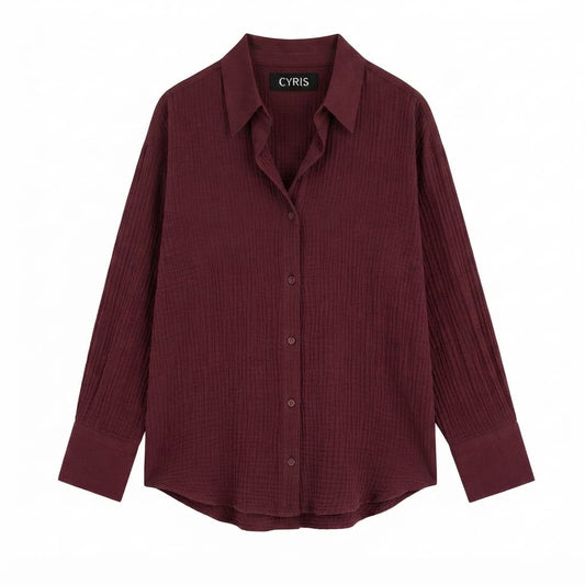 Burgundy Button-Down Shirt