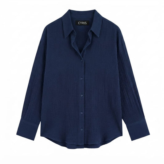 Navy Blue Button-Down Shirt