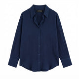 Navy Blue Button-Down Shirt