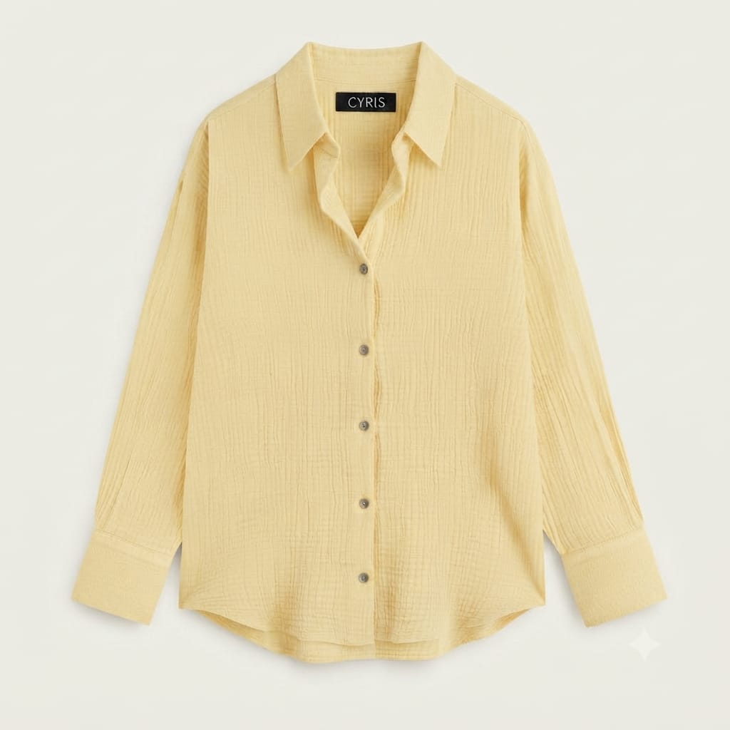 Sunbeam Yellow Breezy Cotton button-down Shirt