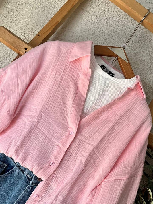 Baby Pink Button-Down Shirt  combo