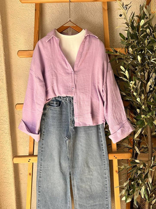 Lilac Button-Down Shirt  combo