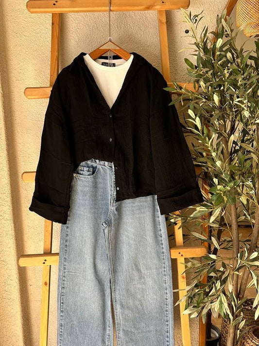 Black Button-Down Shirt combo