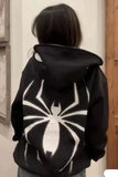 Dark Spider Web Hoodie – Gothic Black