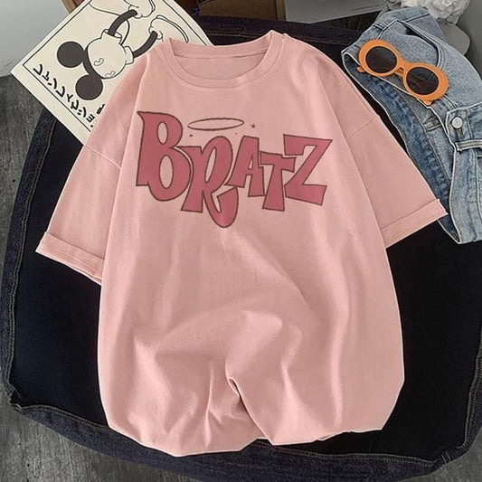 Bold Graffiti Tee – Dusty Pink Pop